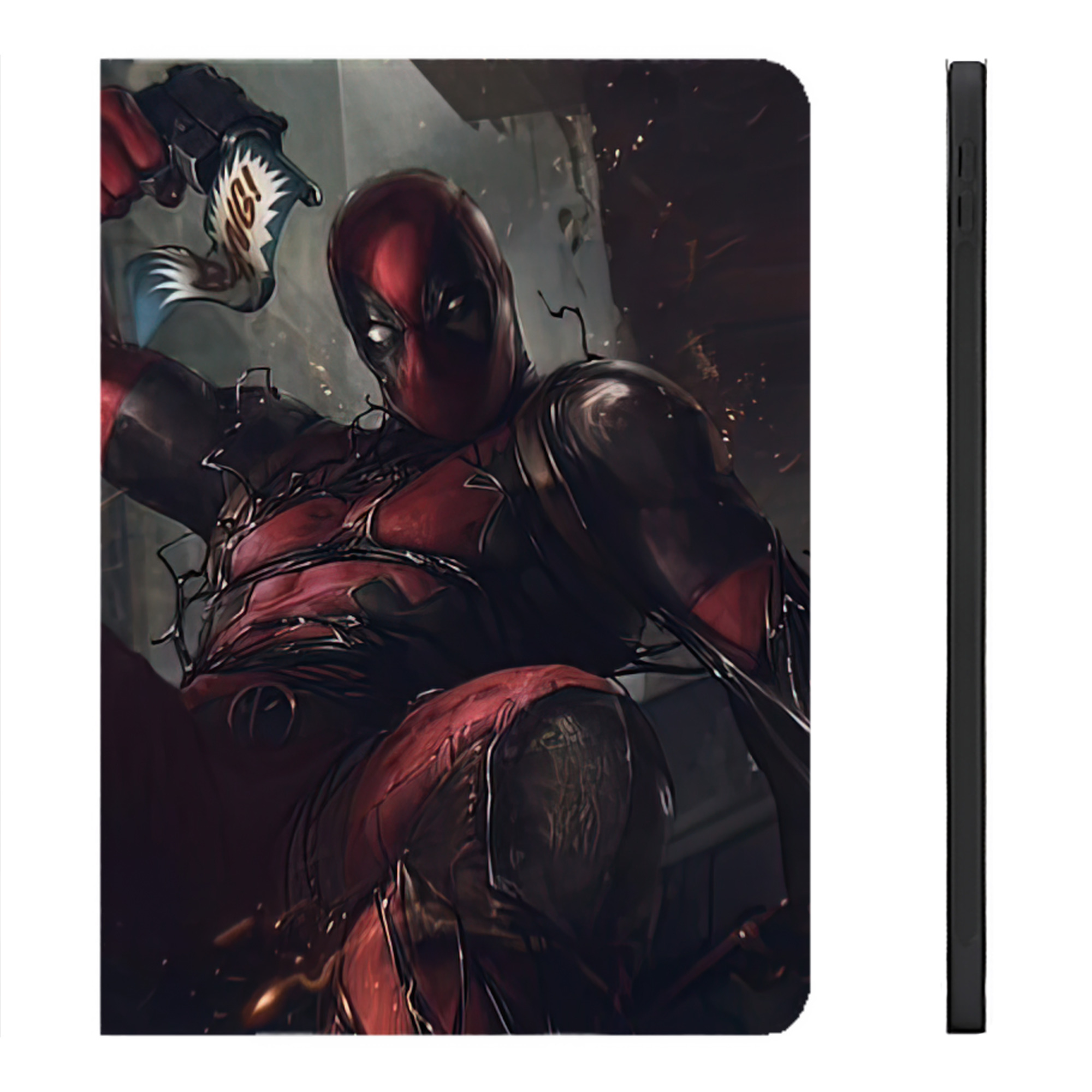 （画像用） Deadpool デッドプール IPadケース ペンホルダー付き ブックスタイルデザイン